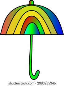 this is an umbrella decorated with many colors