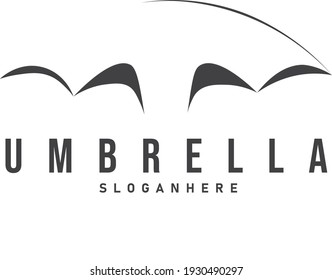 this is an umbrella logo made with several circle shapes along with the umbrella inscription