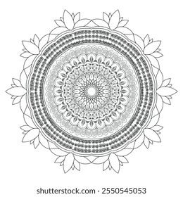 Este es un diseño de mandala incoloro único.