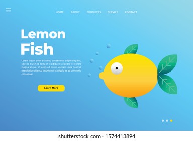This is a unique fish-shaped lemon illustration. Can be used as a web display, brochures, posters, stickers, wall paintings, t-shirt screen printing and goody bags.
