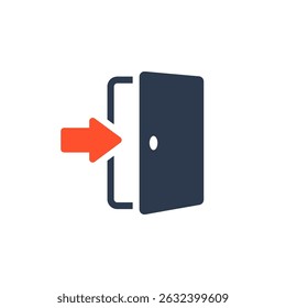 This unique icon signifies the importance of work safety, featuring an open door along with an exit arrow. Together, they symbolize safe egress and emergency preparedness for a variety of situations