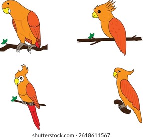 This unique illustration of 4 parrots is perfect for you to use as a logo design or symbol for your institution or event.