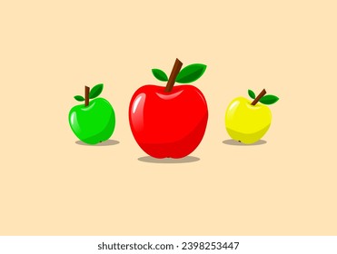 This unique vector design brings simple beauty through an alluring trio of apples, each presented with mesmerizing details. With a smart mix of colors and smooth linework