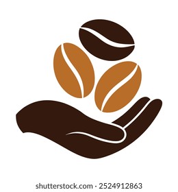 This unique vector illustration features coffee beans resting in a palm. Ideal for branding, packaging, cafe decor, or coffee-themed projects that need a natural, earthy touch.
