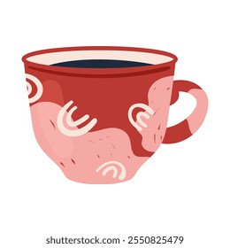 This is a unique and vibrant illustration of a delicious coffee cup, ideal for any beverage or art themes