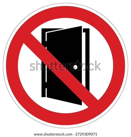 This universally recognized symbol restricts entry through an open door, commonly used for private areas, restricted zones, or where access is controlled for safety.