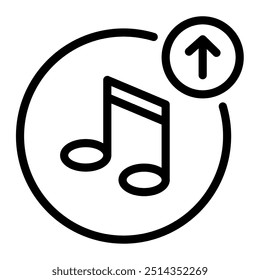 This Upload icon is suitable for music, musical instrument, entertainment, and multimedia, etc.