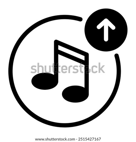 This Upload icon is suitable for music, musical instrument, entertainment, and multimedia, etc.