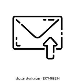 This is upload mail vector icon with white background