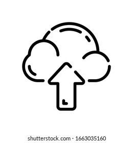 This is upload vector icon with white background