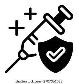Este icono de la vacuna es adecuado para la farmacia.