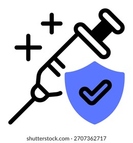 Este icono de la vacuna es adecuado para la farmacia.