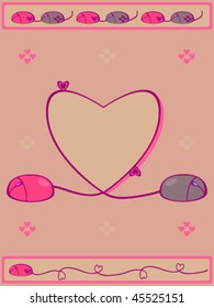 This is a valentine. The frame of the computer wires. A set of decorative elements.