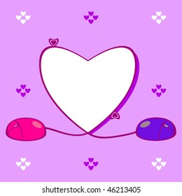 This is a valentine. The frame of the computer wires.