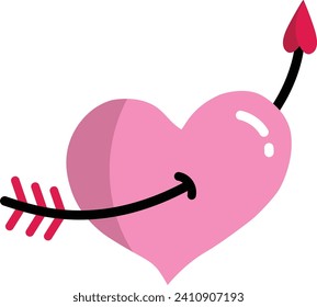This Valentine's icon is in the shape of a heart stuck with an arrow