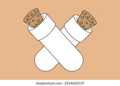 este es un vector de 2 botellas que están vacías y tienen una tapa sobre ellas