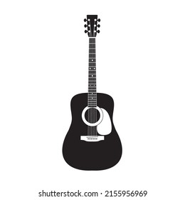 
This is a vector acoustic guitar in black and white