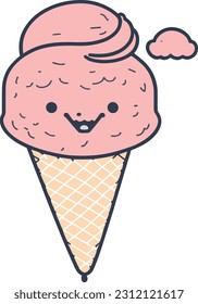 This vector animation features a delicious and lively ice cream character, exuding sweetness and enjoyment.