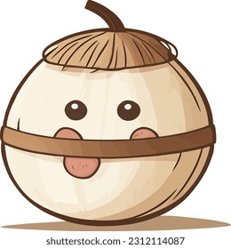 This vector animation showcases a lovable and playful coconut character, guaranteed to bring joy.