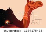 This vector is art desert view with different shapes