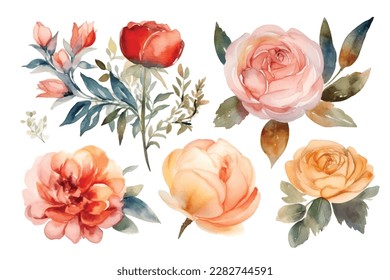 This vector art illustration collection showcases the exquisite beauty of roses, focusing on their intricate parts such as leaves, stems, and petals. Perfect for adding a touch of elegance.
