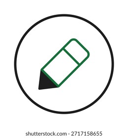 This vector art illustration showcases a simple but sleek pencil icon. It suggests the creative process of drawing, writing, editing and design. An ideal visual for educational materials, design