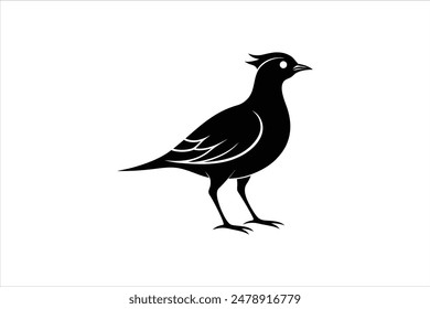 This vector artwork illustration features a striking silhouette of a lark bird in black. The clean lines and elegant simplicity of the design capture the essence of the lark in a minimalist style.