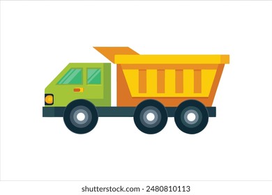 This vector artwork illustration features an articulated hauler construction vehicle.