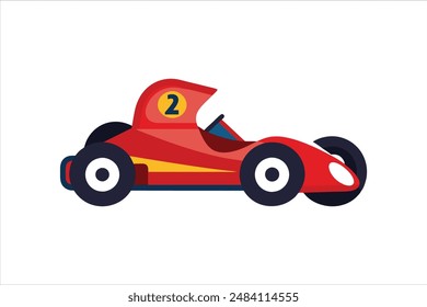 This vector artwork illustration features a detailed and vibrant depiction of a go-kart vehicle. Perfect for automotive enthusiasts and design projects.