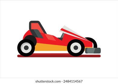 This vector artwork illustration features a detailed and vibrant depiction of a go-kart vehicle. Perfect for automotive enthusiasts and design projects.