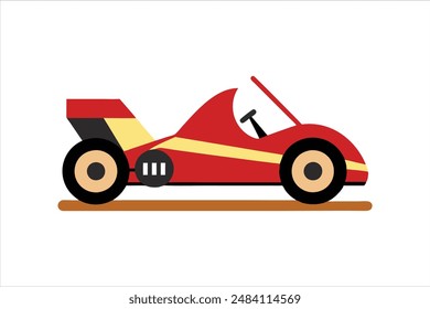 This vector artwork illustration features a detailed and vibrant depiction of a go-kart vehicle. Perfect for automotive enthusiasts and design projects.