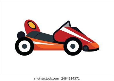 This vector artwork illustration features a detailed and vibrant depiction of a go-kart vehicle. Perfect for automotive enthusiasts and design projects.