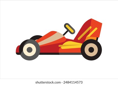 This vector artwork illustration features a detailed and vibrant depiction of a go-kart vehicle. Perfect for automotive enthusiasts and design projects.