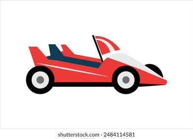 This vector artwork illustration features a detailed and vibrant depiction of a go-kart vehicle. Perfect for automotive enthusiasts and design projects.