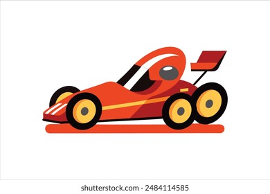 This vector artwork illustration features a detailed and vibrant depiction of a go-kart vehicle. Perfect for automotive enthusiasts and design projects.