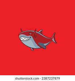 This is a vector of baby devil sharks