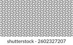 This vector background features a seamless, interlocking geometric pattern of curved lines in black and white.