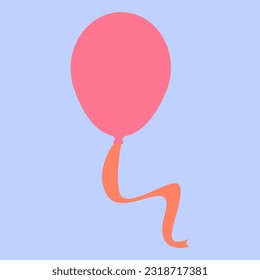 This is a vector of a balloon with a ribbon.