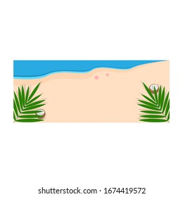 This is vector banner. Cute beach background.