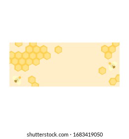 This is vector banner. Cute nature background with bee, honey wax.
