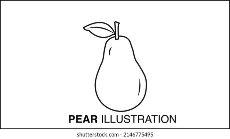This is a Vector based Illustration of Pear. A very sweet, healthy, and natural fruit which is hull of juice when ripe. Vector Illustration is simple illustration having no color and fully editable.