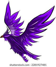 Dieser Vektorvogel in violett symbolisiert Elektrizität