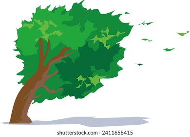 This is a vector blown tree illustration
