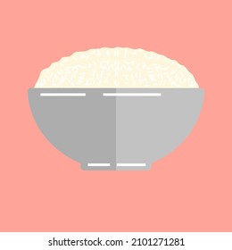 This is a vector of a bowl of rice.