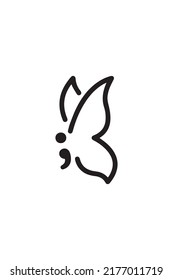 this is a vector butterfly with a semicolon in the picture