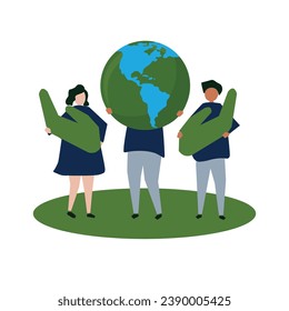 This is a vector of caring for the earth