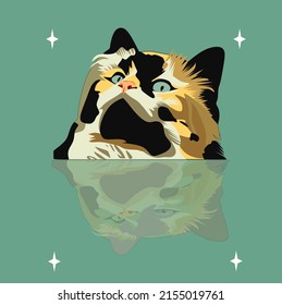 this is a vector cat design can be edited and changed color