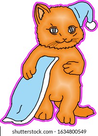 this is a vector of cats carrying pillows