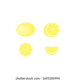 This is vector citrus fruit. Lemon isolated on white background.