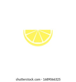 This is vector citrus fruit. Slice of lemon isolated on white background.
